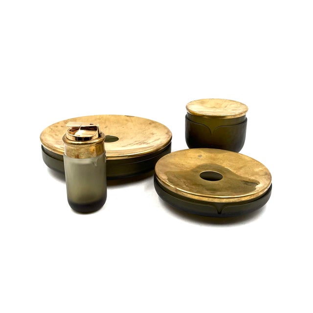 Metal Yellow Murano Glass Smoking Set, VeArt, Italy 1970 For Sale - Image 7 of 18
