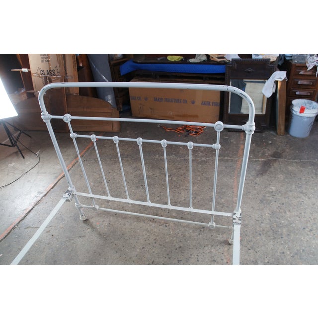 Antique Victorian French Country Farmhouse Cast Iron Twin Bed Boho Chic For Sale - Image 10 of 10