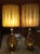 Amber 1970s Amber Blown Glass Table Lamps With Pinch Pleat Drum Shades - a Pair For Sale - Image 8 of 13