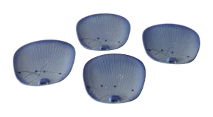Vintage C1960's Asian Dim-Sum/Sushi Fan-Shaped Dishes - Set of 4
