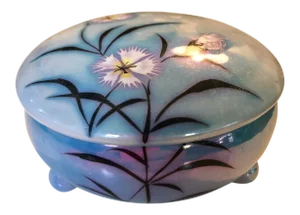 Vintage Art Deco Japanese Floral Lusterware Box