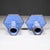 ABOUT A pair of vintage solid steel candlestick holders with hexagonal bases. Blue with gold trim. CREATOR Unknown. DATE...