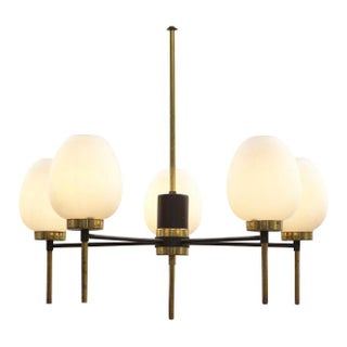 Mid-Century Italian 5-Arm Chandelier For Sale