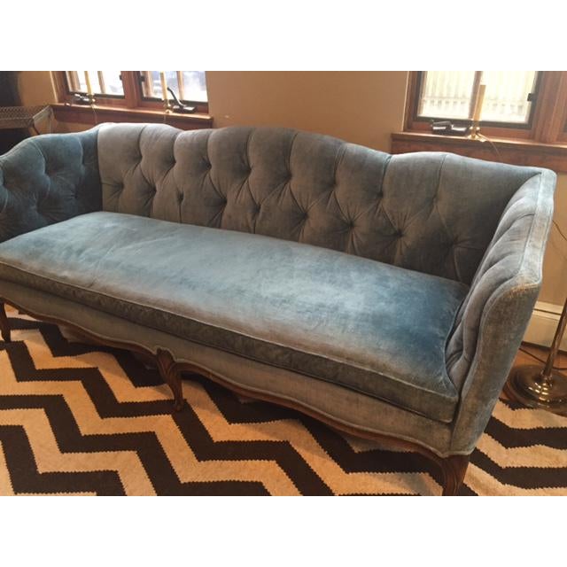 Vintage Tufted Velvet Sofa | Chairish
