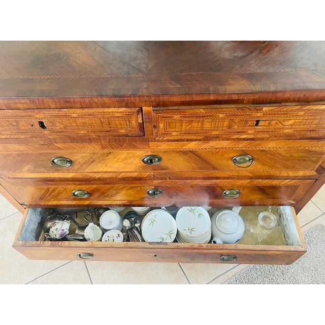 Wood Italian Antique 5 Drawer Chest For Sale - Image 7 of 18