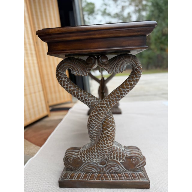 1980s Koi Fish Motif Console Table – Sculptural Coastal Hollywood Regency Style For Sale In Naples, FL - Image 6 of 18