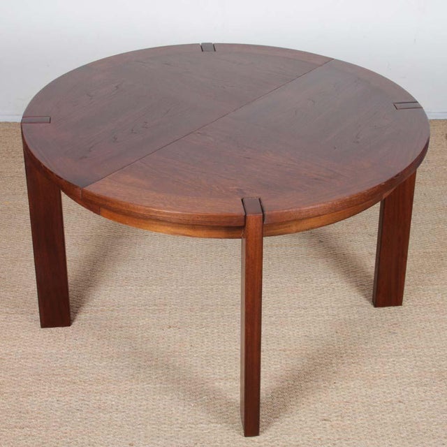 Round Extendable Wooden Dining Table from Monopoly, 1970s For Sale - Image 3 of 16