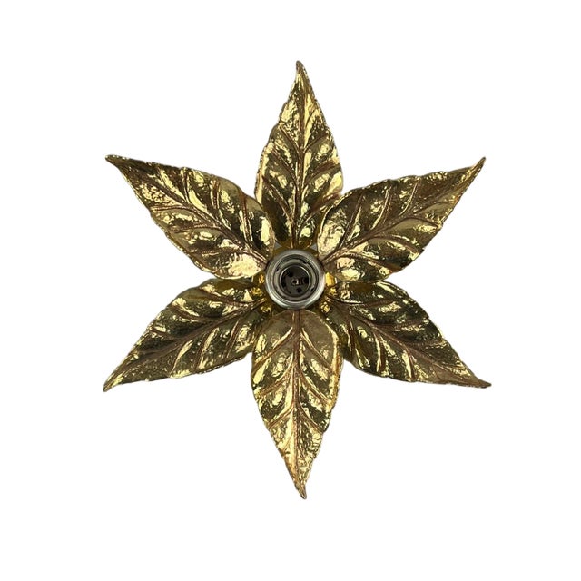 Mid-Century Brass Wall Lamp y Willy Daro for Massive, 1970s For Sale