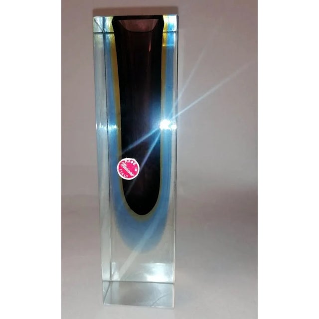 Murano Sommerso Colored Glass Vases by Alessandro Mandruzzato, 1960s, Set of 2 For Sale - Image 6 of 13