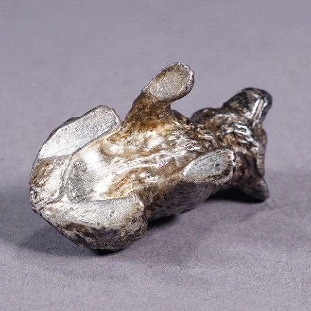 Cast of a Silverplated Sitting Bear Ca. 1930s For Sale - Image 6 of 6