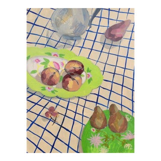 Plaid Still Life 3, Original Oil Painting by Molly Mansfield For Sale