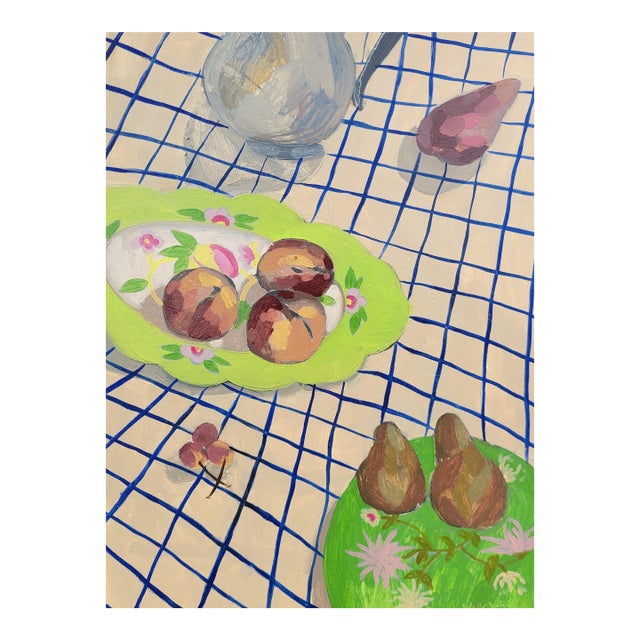 Plaid Still Life 3, Original Oil Painting by Molly Mansfield For Sale