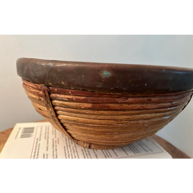 Gabriella Crespi 1970s Gabriella Crespi Style Bamboo and Brass Fruit Bowl For Sale - Image 4 of 7