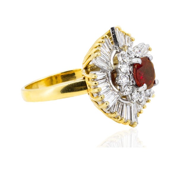 Contemporary Late 20th Century 18k Ruby Ring, Size 5 For Sale - Image 3 of 4