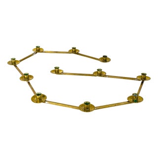Margareta Modular Brass Candleholder by Lars Holmström, Sweden, 1920s For Sale