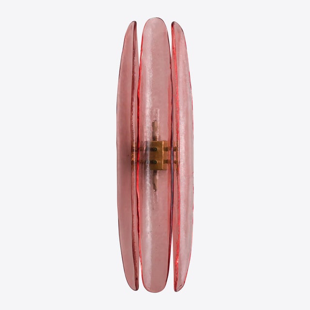 Mid-Century Modern Pink Dahlia Wall Light from Pure White Lines For Sale - Image 3 of 11