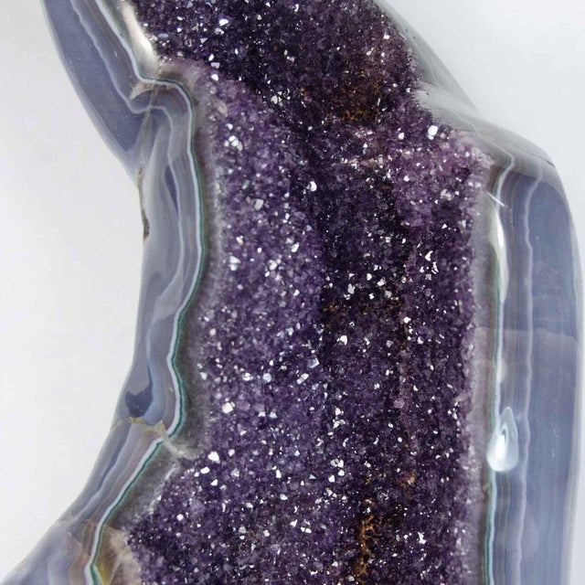 Amethyst Crystal Cluster, Agate Edge For Sale In Greenville, SC - Image 6 of 10