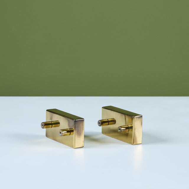 Brass Pair of Eddie Egan Mosaic Tile Door Pulls For Sale - Image 8 of 12