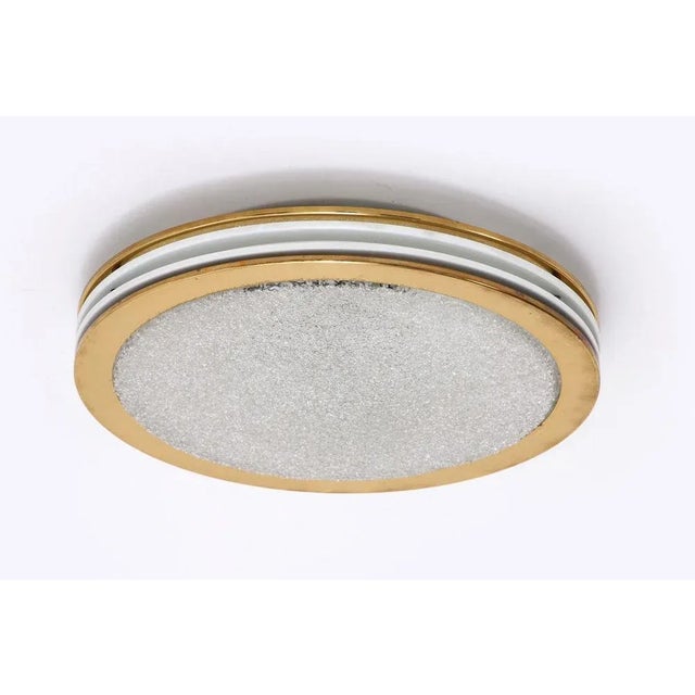 Vintage Ice Glass and Metal Ceiling Lamp from Doria Leuchten, Germany, 1960s For Sale - Image 12 of 12