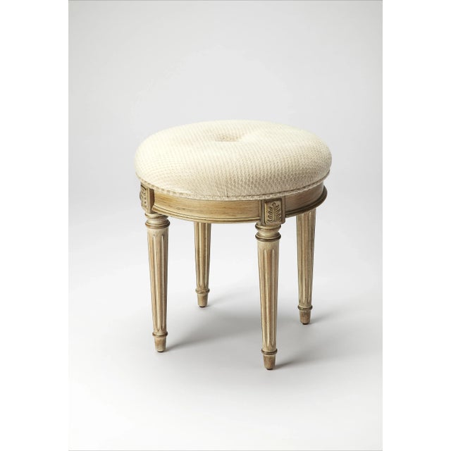 This splendid vanity stool adds formal elegance to any powder or dressing room. Handcrafted from Hardwood solids and...
