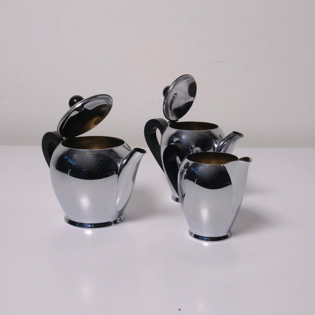 1940s Bombè Coffee Maker and Milk Jug by Alfra Alessi, Italy, 1940s, Set of 3 For Sale - Image 5 of 12