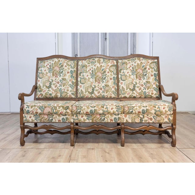 20th Century French Mutton Leg Walnut Sofa For Sale - Image 4 of 11