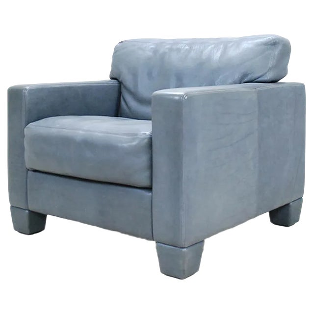 Swiss DS 17 Grey Leather Armchair from De Sede, 1980s For Sale
