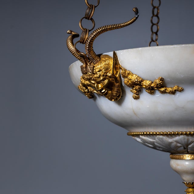 Alabaster Ceiling Light, Vienna, Austria, Early 19th Century For Sale - Image 10 of 12