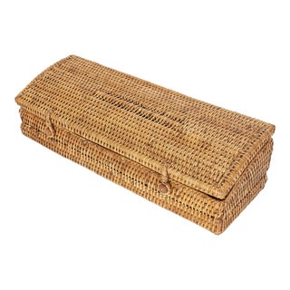 Artifacts Rattan 5 Section Tea Box with Lid in Brown For Sale