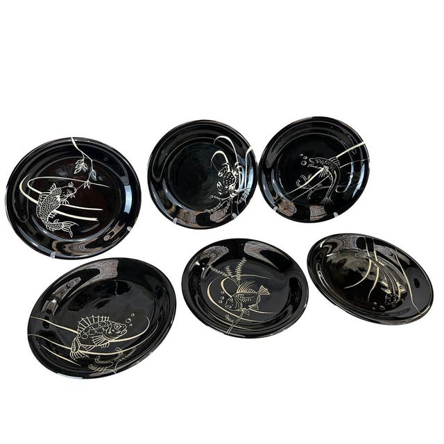 Ceramic Fish Dish Set from Vallauris, 1960s, Set of 12 For Sale - Image 7 of 16