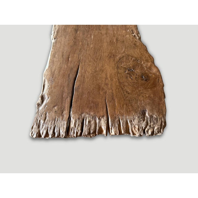 Andrianna Shamaris Impressive Sculptural Teak Wood Bench Or Coffee Table For Sale In New York - Image 6 of 6