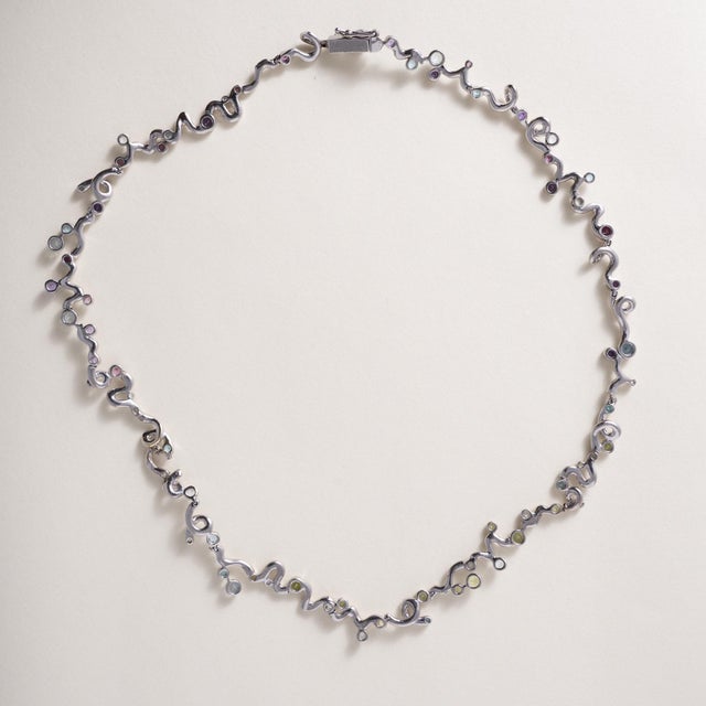 1990s 18k Mauboussin Gemstone Necklace For Sale - Image 4 of 6