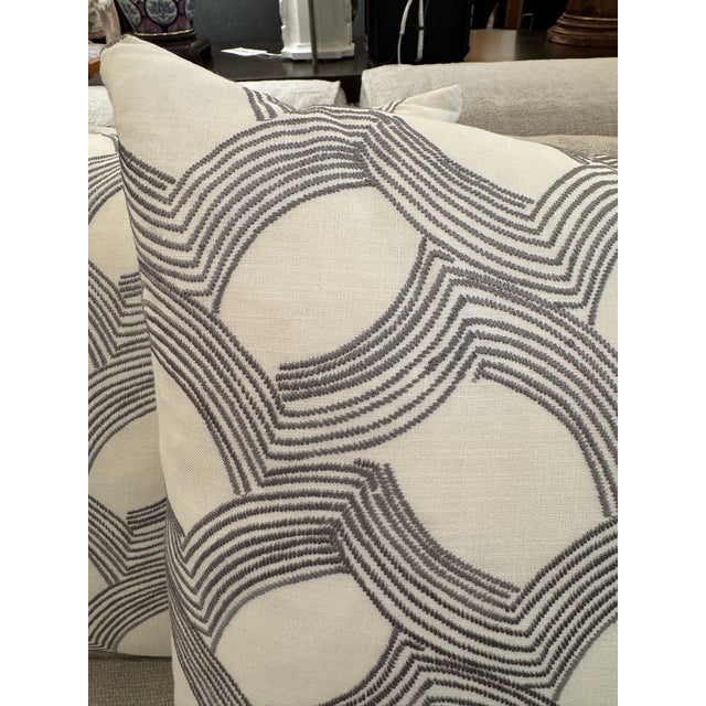 Gray Thom Filicia Home for Eastern Accents Veer Throw Pillows, Pair For Sale - Image 8 of 12
