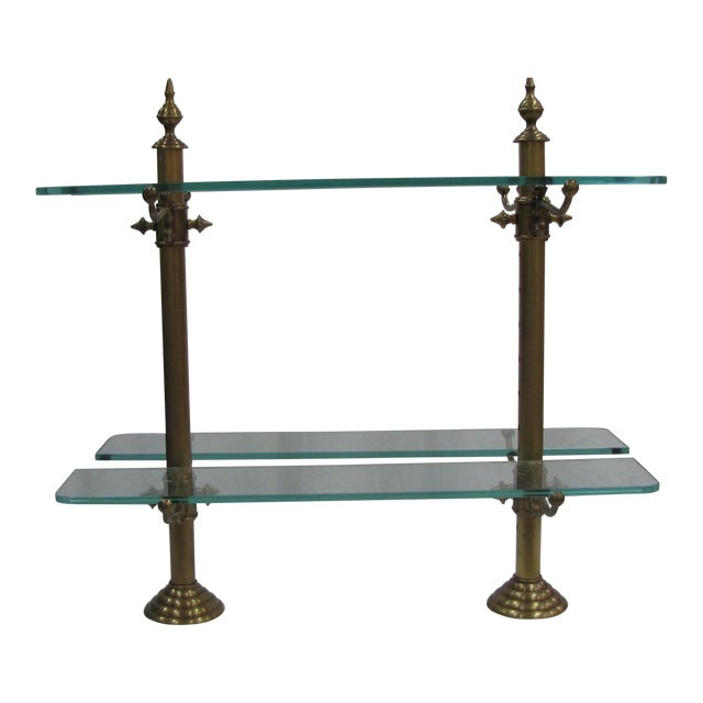 French Brass, Marble & Glass Pastry Stand Chairish