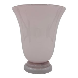 Vintage French Pink Opaline Cased Glass Tulip Table Lamp Art Deco For Sale