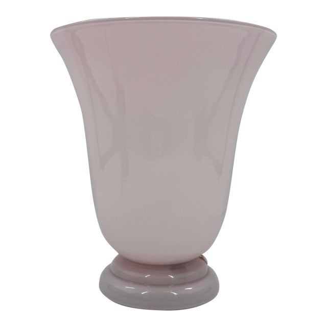 Vintage French Pink Opaline Cased Glass Tulip Table Lamp Art Deco For Sale