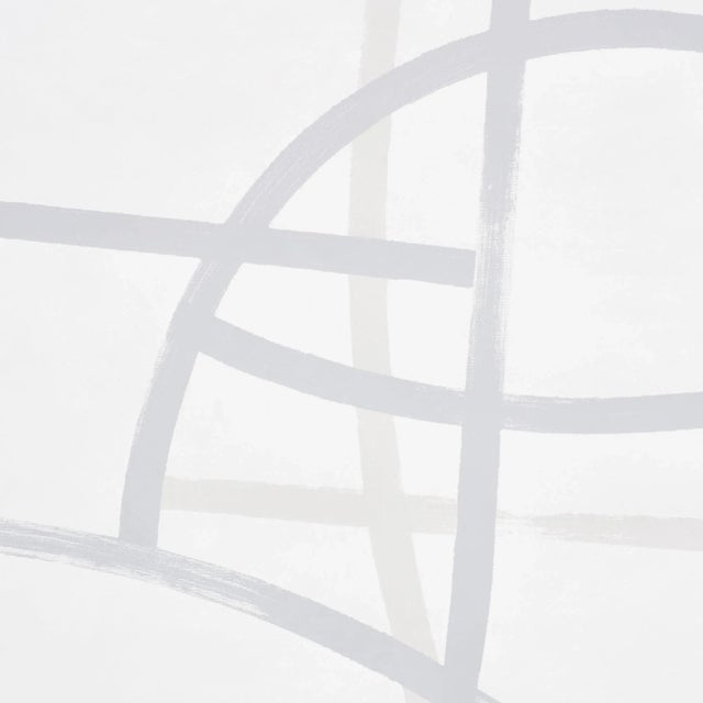 Contemporary Sample - Schumacher Abstratto Wallpaper in Stone For Sale - Image 3 of 4