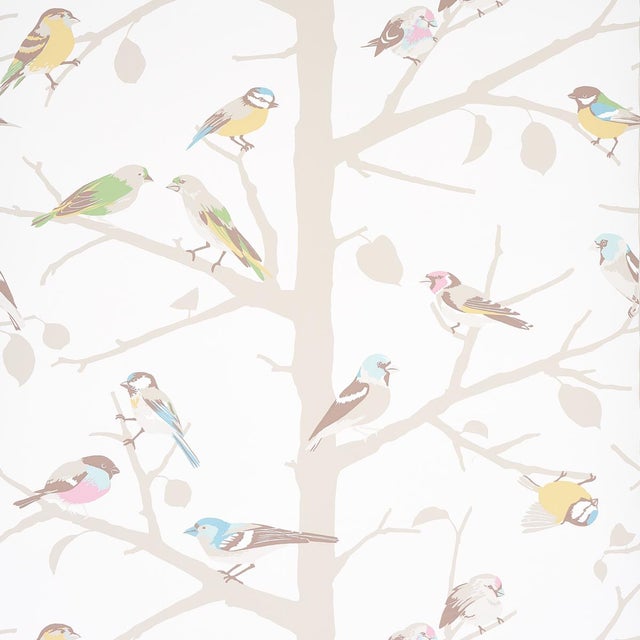 Not Yet Made - Made To Order Schumacher A-Twitter Wallpaper in Soft Multi For Sale - Image 5 of 5