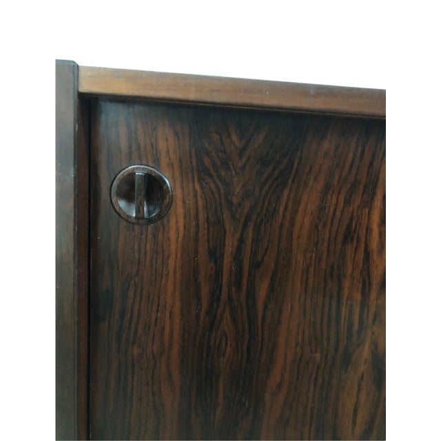 1960s Vintage Danish Mid Century Modern Record Media Cabinet or Credenza in Style of Kai Kristiansen. Uk Import For Sale - Image 5 of 8