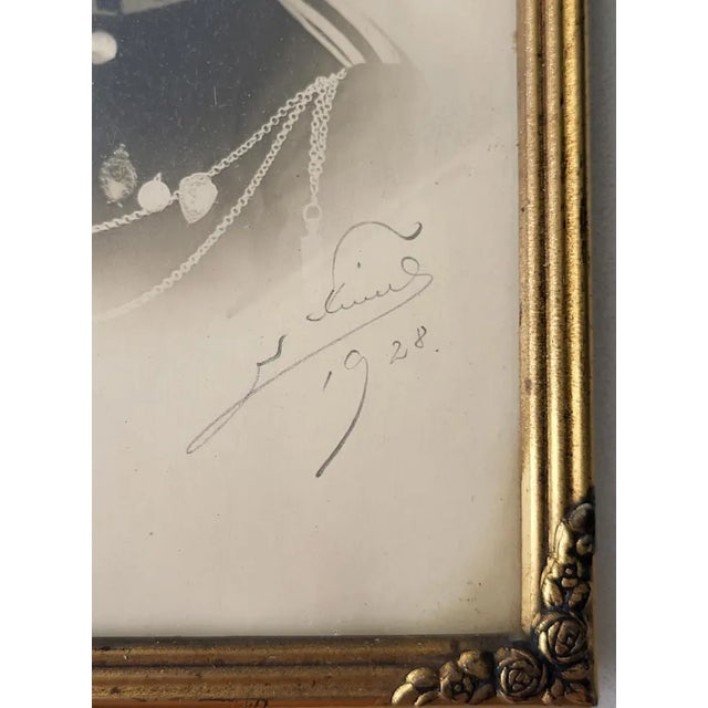 Brown Art Nouveau Picture in Brass Frame, 1890s For Sale - Image 8 of 10