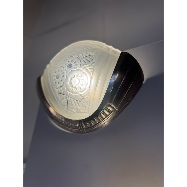 Art Deco Nickel-Plated Bronze Wall Sconces from Viarme, France, 1930s, Set of 2 For Sale - Image 6 of 18