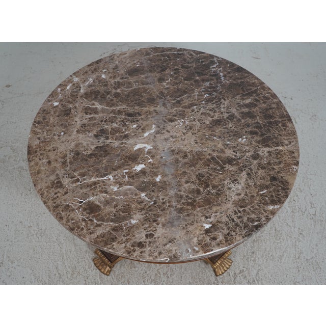 Traditional Drexel Heritage Round Regency Style Marble Top Table For Sale - Image 3 of 15