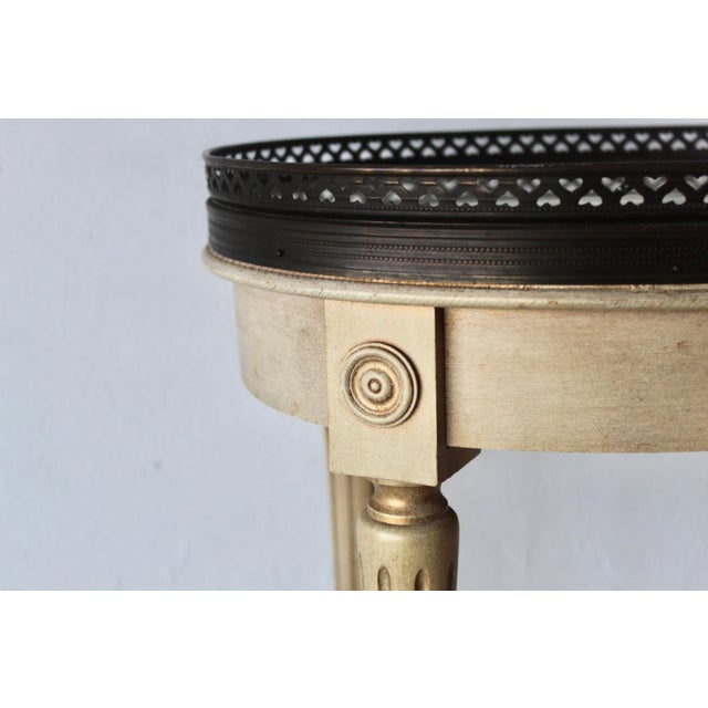 Mid 20th Century French Louis XVI Style Marble Oval Top Bouillotte Side Table For Sale In Miami - Image 6 of 13