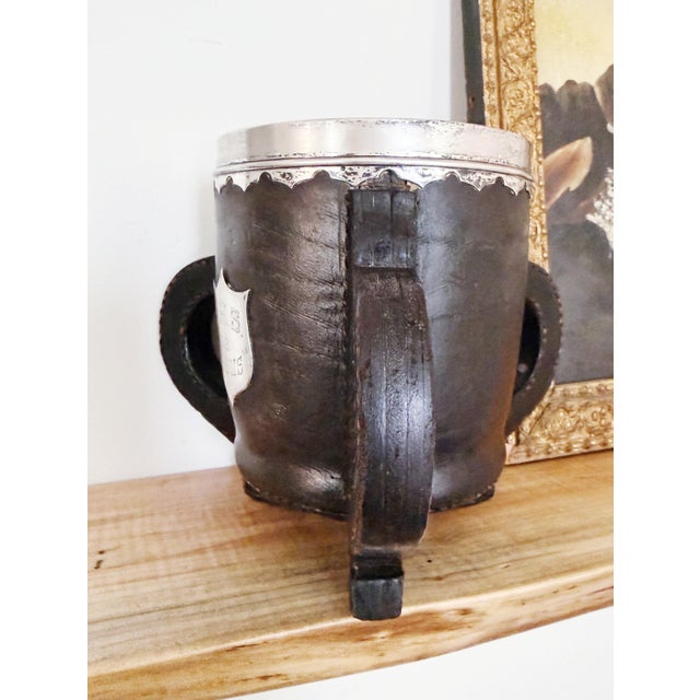 Gorham Silver Co. 1908 Sterling Silver, Leather, and Copper Horse Show Trophy Cup For Sale - Image 4 of 11
