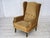 Danish High Back Armchair in Furniture Velour and Oak Wood Legs, 1970s For Sale - Image 15 of 16