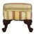 Traditional Upholstered Footstool With Carved Mahogany Cabriole Legs C1920 For Sale - Image 3 of 10