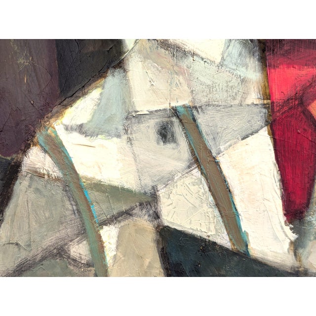 Modern Cubist inspired portrait painting by the iconic Houston based artist David Adickes. The work features a male figure...