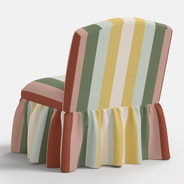 Spritely Home Ashburn Ruffle Slipper Chair in Xl Canopy Stripe Multi For Sale In Chicago - Image 6 of 6