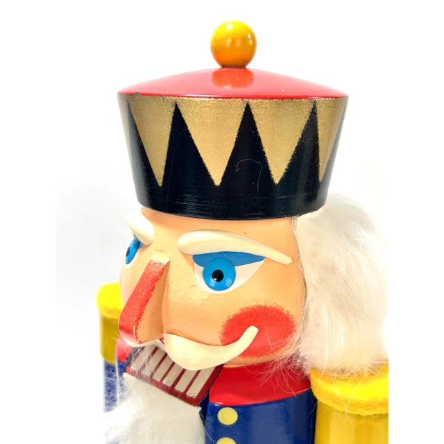 Wood Vintage German Hand Painted Nutcracker – Traditional Christmas Decor For Sale - Image 7 of 8