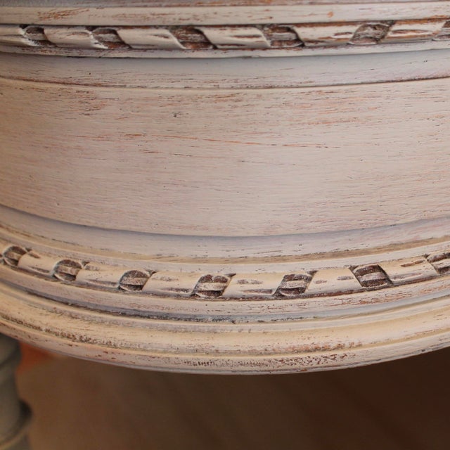 Grey Painted Louis XVI Style Console Table With Marble Top For Sale - Image 11 of 12